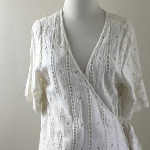 Tularosa Embroidered Eyelet/Lace Rocky Wrap Dress l - Picture 5 of 12